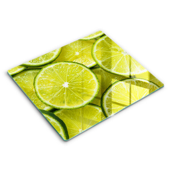 Decorativ placă sticla protectie aragaz Felii de lime 60x52 cm