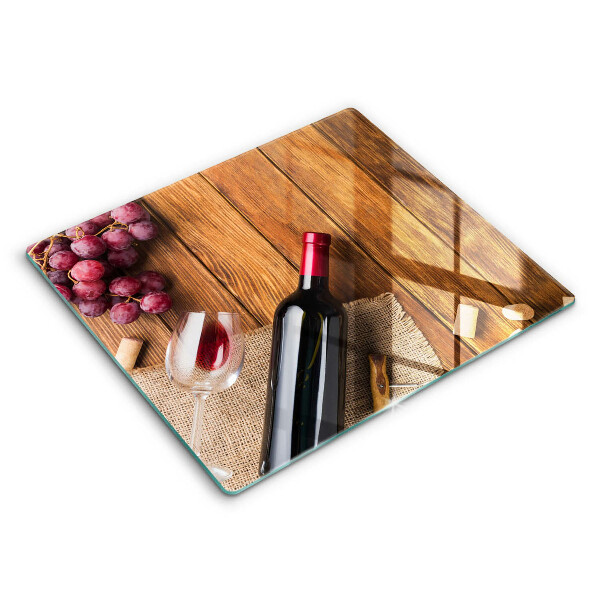 Decorativ placă sticla protectie aragaz O sticlă de vin roșu 60x52 cm