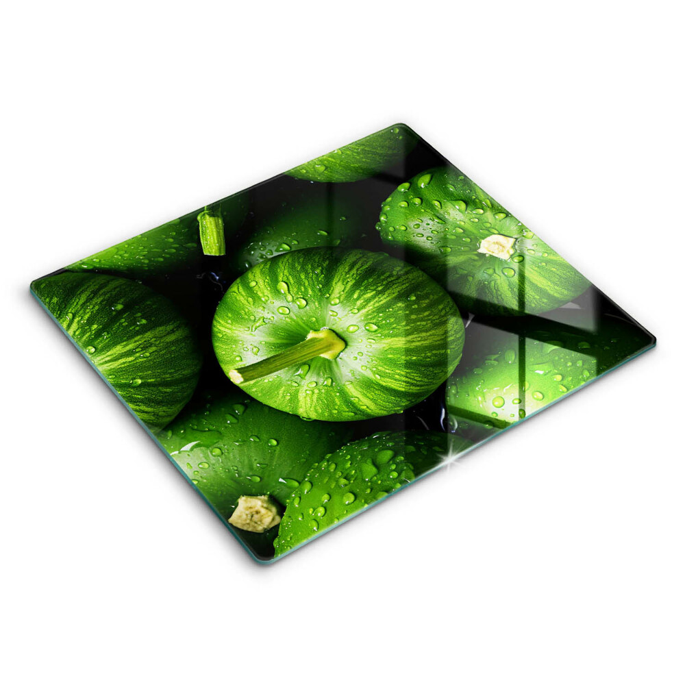 Decorativ placă sticla protectie aragaz Dovleci verzi 60x52 cm 