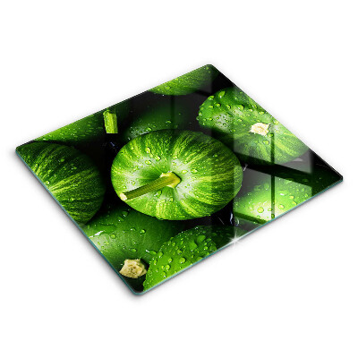 Decorativ placă sticla protectie aragaz Dovleci verzi 60x52 cm 