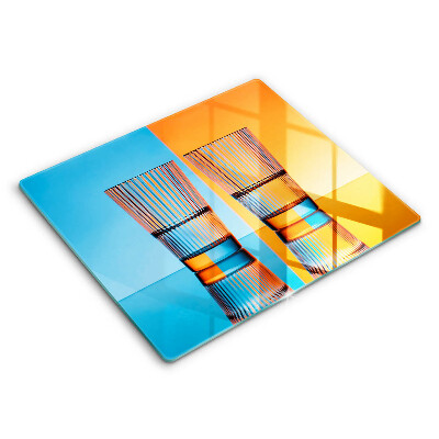 Decorativ placă sticla protectie aragaz Două pahare de apă 60x52 cm 