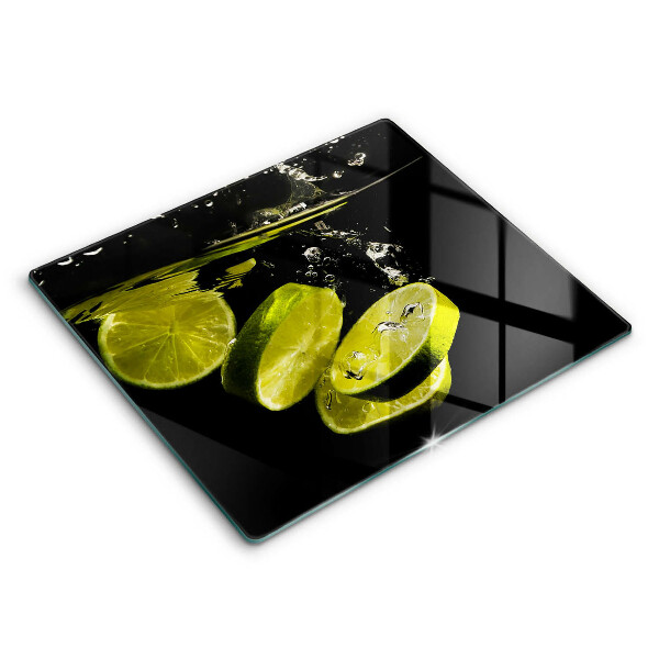 Decorativ placă sticla protectie aragaz Lime în apă 60x52 cm