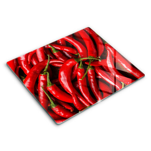 Decorativ placă sticla protectie aragaz Ardei iuți 60x52 cm