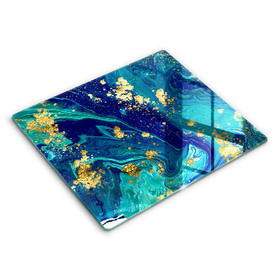 Decorativ placă sticla protectie aragaz Abstracție cu aur 60x52 cm