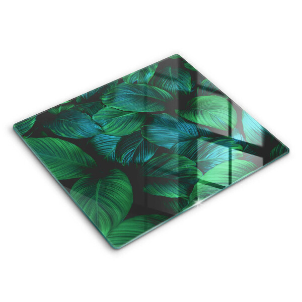 Decorativ placă sticla protectie aragaz Frunze de junglă 60x52 cm