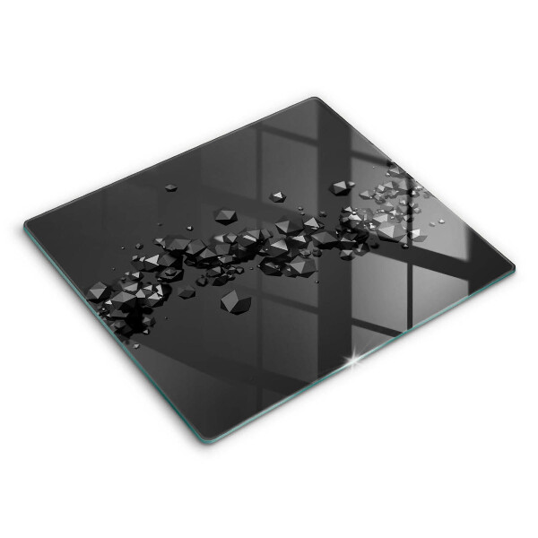 Decorativ placă sticla protectie aragaz Forme 3D abstracte 60x52 cm