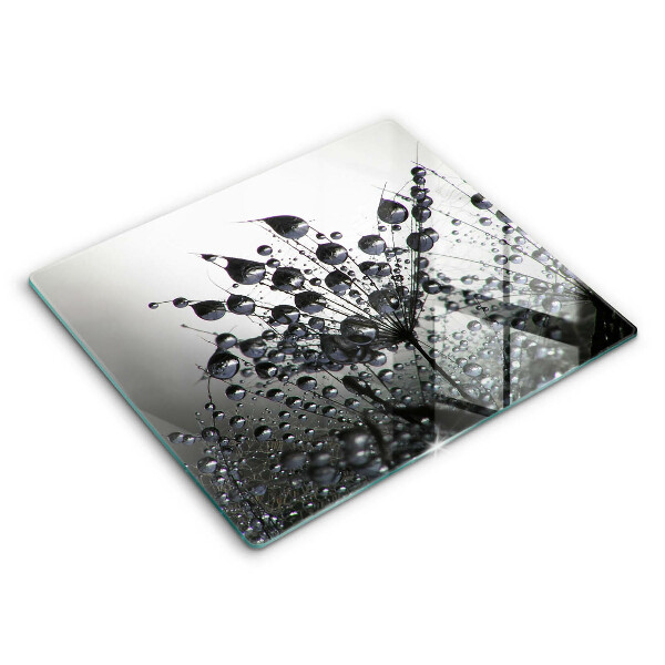 Decorativ placă sticla protectie aragaz Păpădii și rouă 60x52 cm