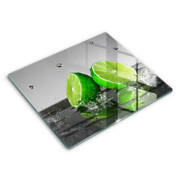 Decorativ placă sticla protectie aragaz Lime zemoase și apă 60x52 cm