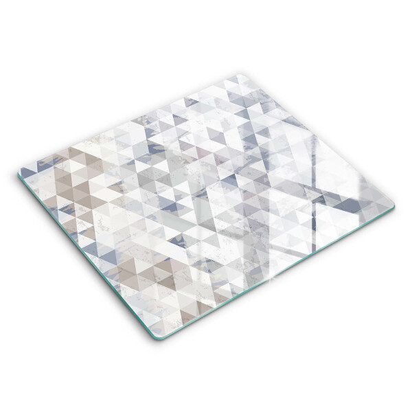 Decorativ placă sticla protectie aragaz Model triunghi 60x52 cm