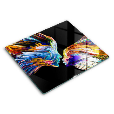 Decorativ placă sticla protectie aragaz Sărut abstract 60x52 cm 