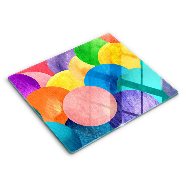 Decorativ placă sticla protectie aragaz Roți colorate 60x52 cm