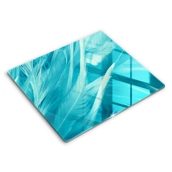 Decorativ placă sticla protectie aragaz Pene delicate 60x52 cm