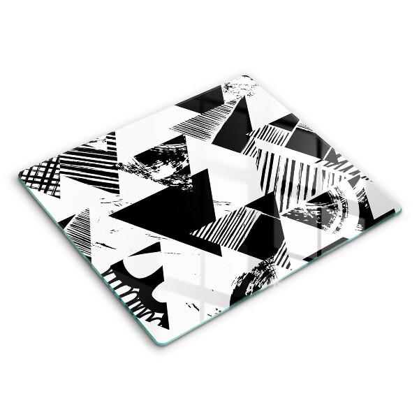 Decorativ placă sticla protectie aragaz Triunghiuri geometrice 60x52 cm