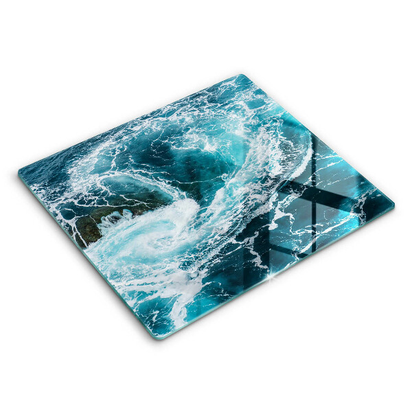 Decorativ placă sticla protectie aragaz Valuri de apă spumoase 60x52 cm