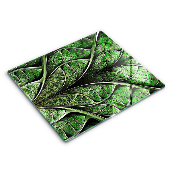 Decorativ placă sticla protectie aragaz Structura nervurilor frunzelor 60x52 cm