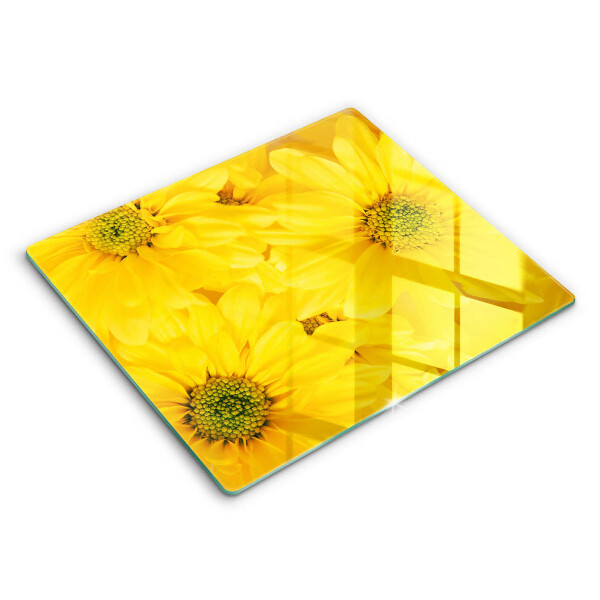 Decorativ placă sticla protectie aragaz Petale de flori 60x52 cm