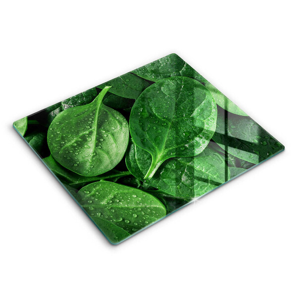 Decorativ placă sticla protectie aragaz frunze de busuioc 60x52 cm