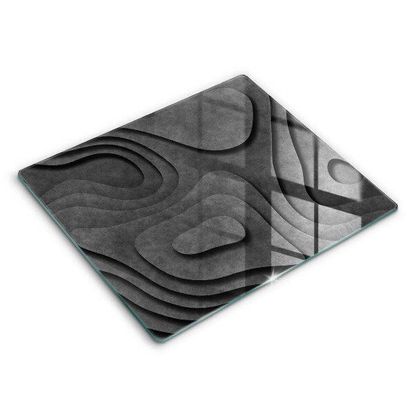 Decorativ placă sticla protectie aragaz Forme de piatră 3D 60x52 cm