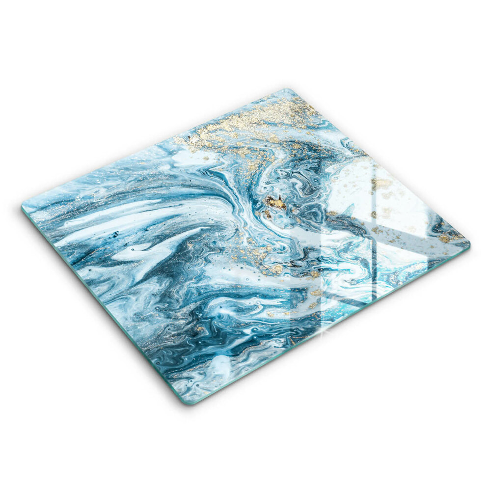 Decorativ placă sticla protectie aragaz Structură cu aur 60x52 cm 