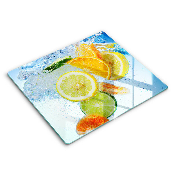 Decorativ placă sticla protectie aragaz Apă suculentă de citrice 60x52 cm