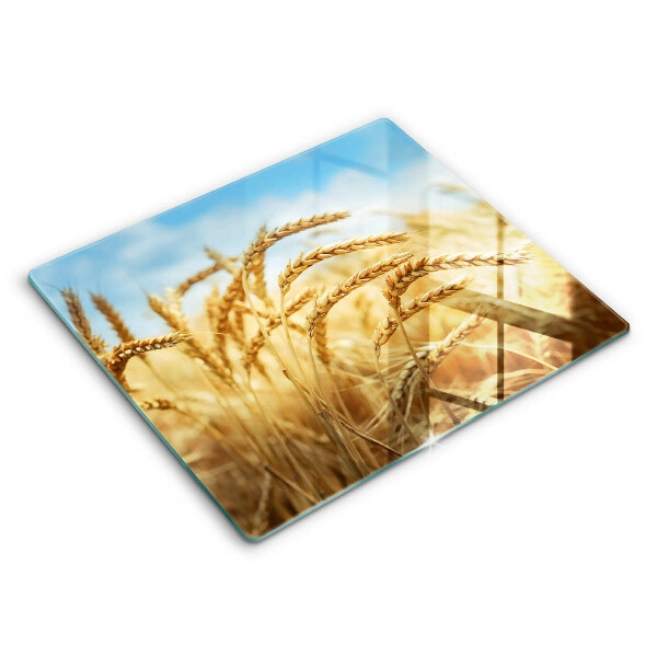 Decorativ placă sticla protectie aragaz Șuvițe de grâu pe câmp 60x52 cm