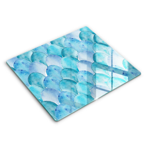 Decorativ placă sticla protectie aragaz Solzi de acuarelă 60x52 cm