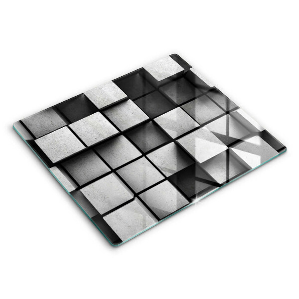 Decorativ placă sticla protectie aragaz Fundal de geometrie 3D 60x52 cm