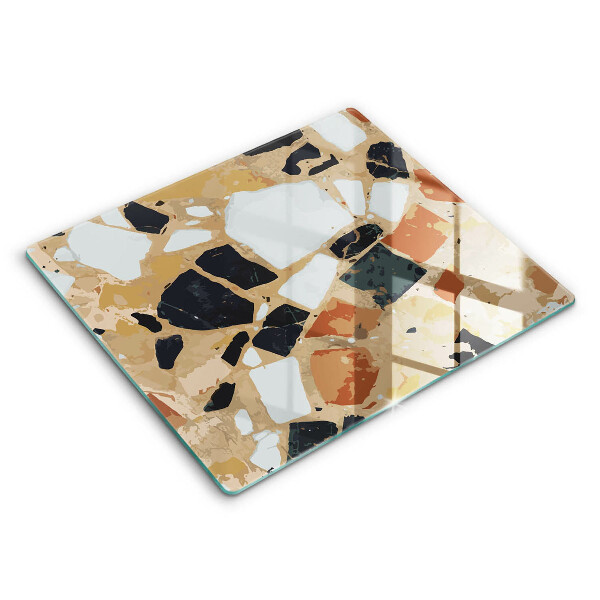 Decorativ placă sticla protectie aragaz Placă de pietre decorative 60x52 cm