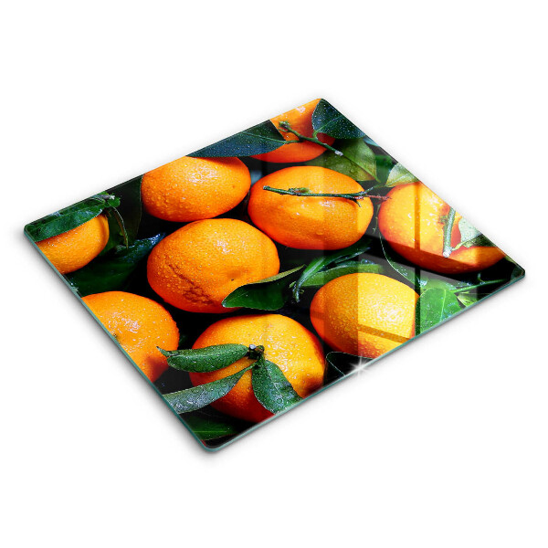Decorativ placă sticla protectie aragaz Fructe portocale 60x52 cm