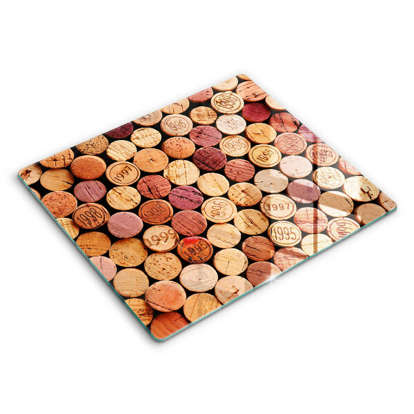 Decorativ placă sticla protectie aragaz Model de plută de vin 60x52 cm