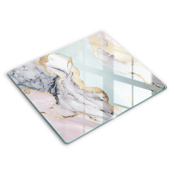 Decorativ placă sticla protectie aragaz Marmură pastelată 60x52 cm