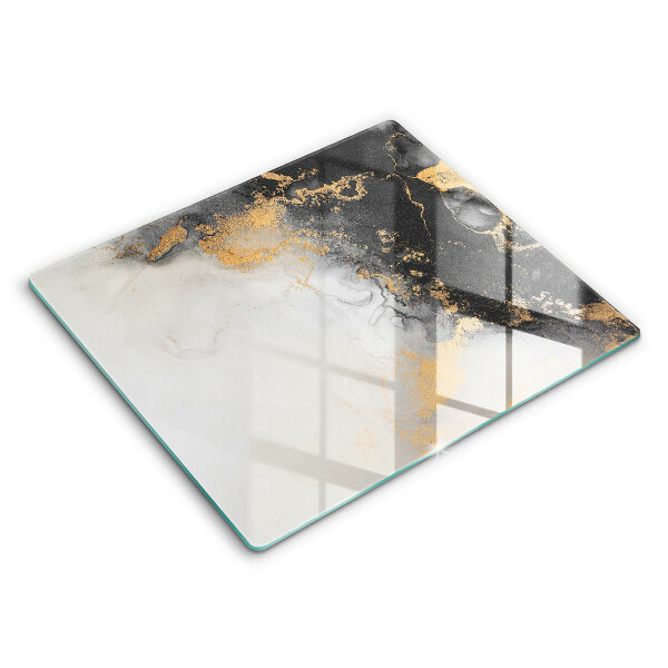 Decorativ placă sticla protectie aragaz Abstracție cu aur 60x52 cm