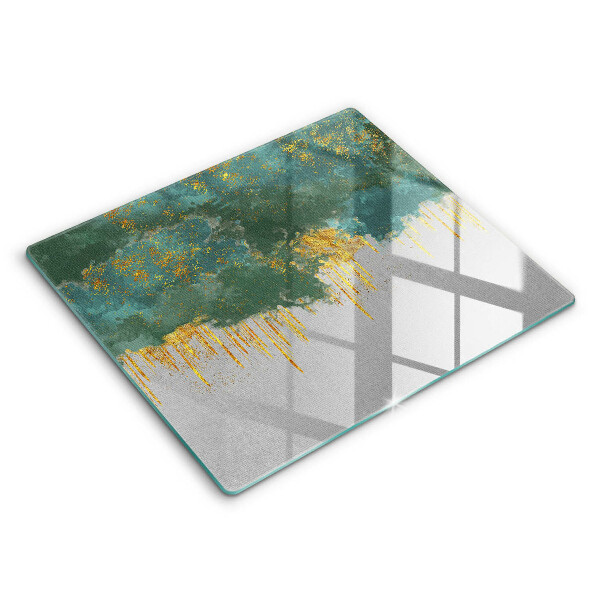 Decorativ placă sticla protectie aragaz Abstracție cu aur 60x52 cm