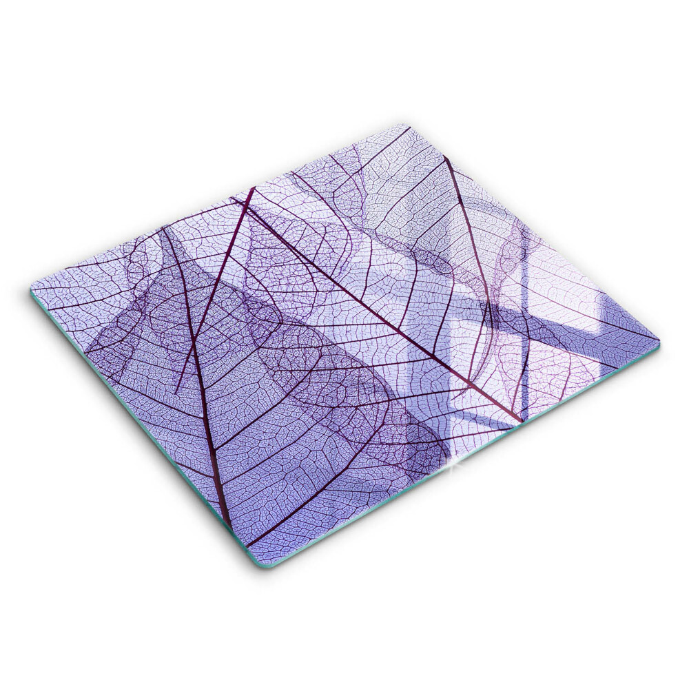 Decorativ placă sticla protectie aragaz Frunze cu nervuri 60x52 cm 