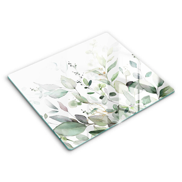 Decorativ placă sticla protectie aragaz Plante în acuarelă 60x52 cm