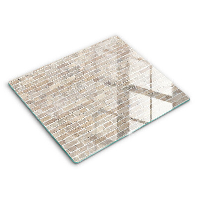 Decorativ placă sticla protectie aragaz Zid de cărămidă deschisă la culoare 60x52 cm