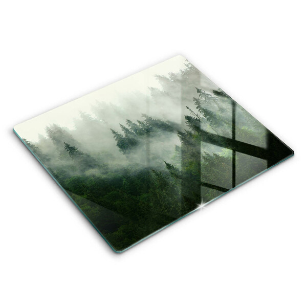 Decorativ placă sticla protectie aragaz Peisaj de pădure cețos 60x52 cm