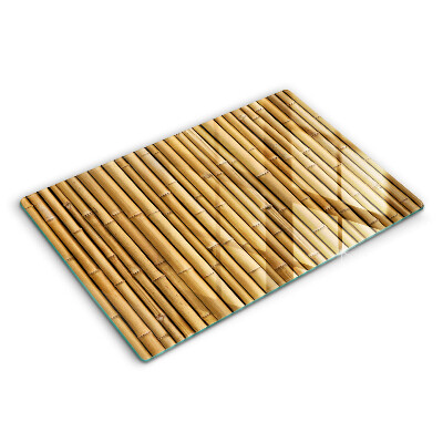 Modern placă din sticla protectie perete bucatarie Bambus boho natural 80x52 cm