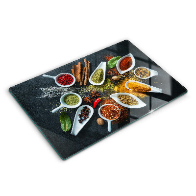 Modern placă din sticla protectie perete bucatarie Condimente de bucătărie 80x52 cm