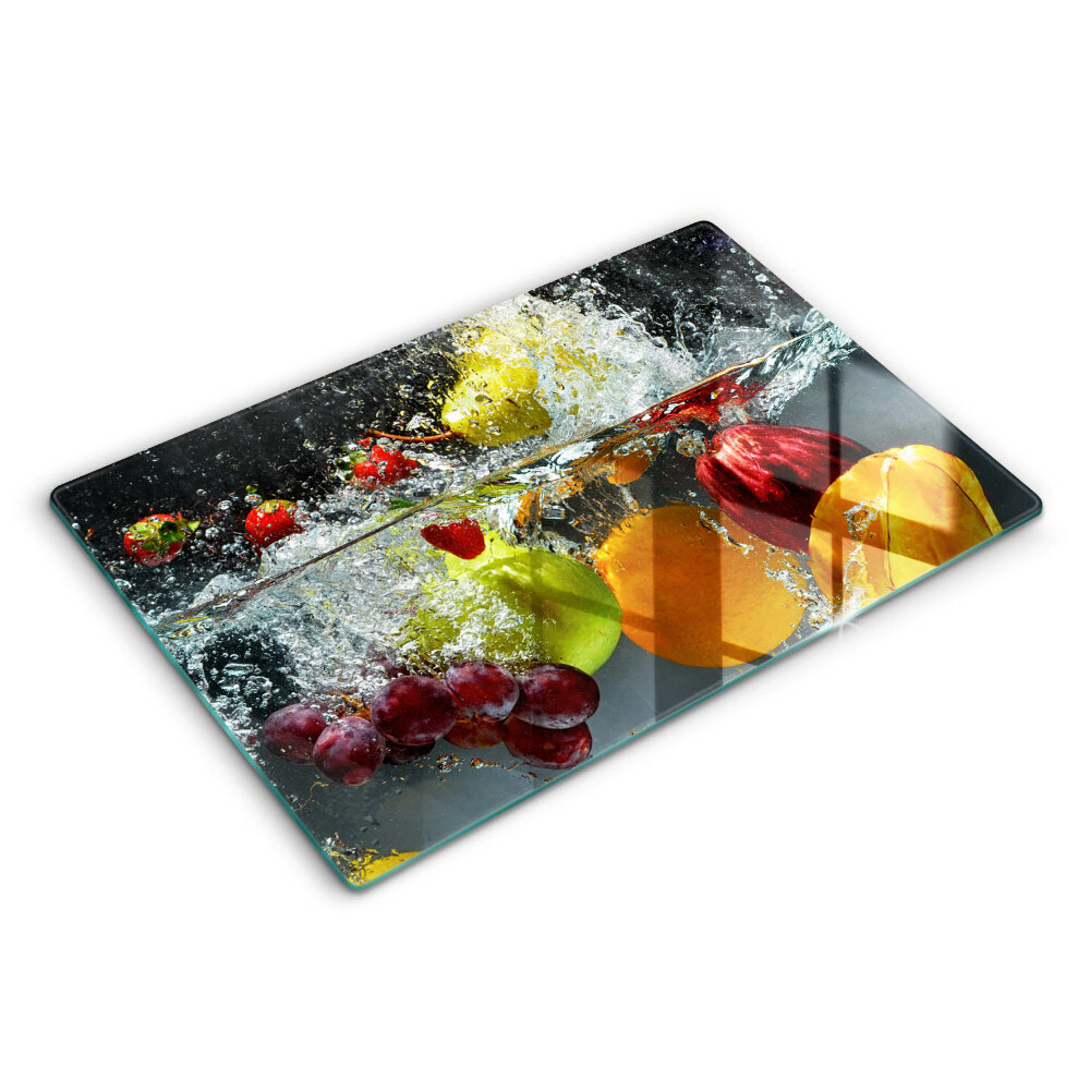 Modern placă din sticla protectie perete bucatarie Fructe suculente în apă 80x52 cm