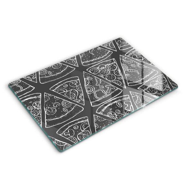 Modern placă din sticla protectie perete bucatarie Ilustrație pizza 80x52 cm