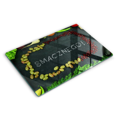 Modern placă din sticla protectie perete bucatarie Inscripția Poftă bună! 80x52 cm