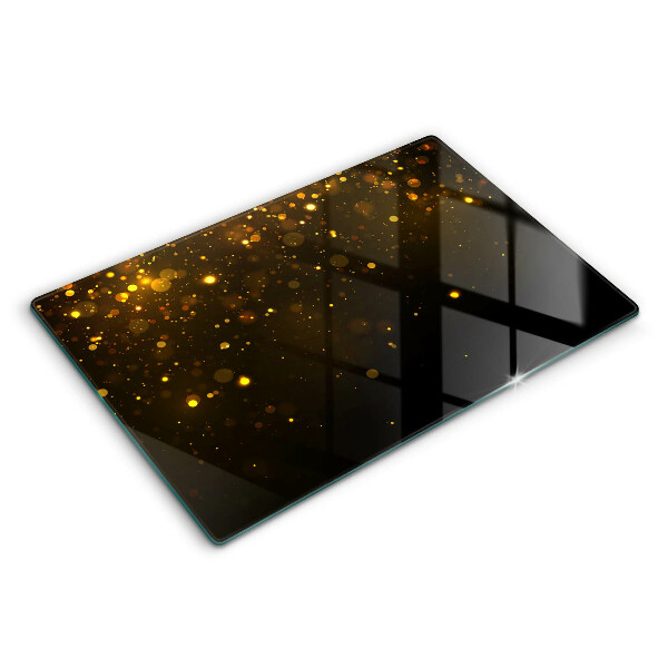 Modern placă din sticla protectie perete bucatarie Sclipici auriu 80x52 cm