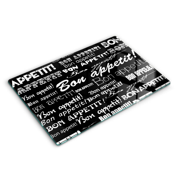 Modern placă din sticla protectie perete bucatarie Subtitrări din bucătărie Poftă bună 80x52 cm