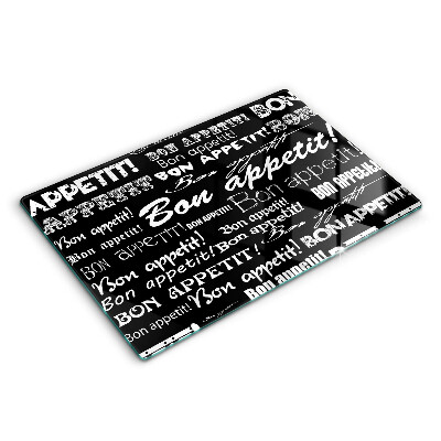 Modern placă din sticla protectie perete bucatarie Subtitrări din bucătărie Poftă bună 80x52 cm