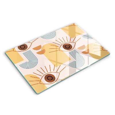 Modern placă din sticla protectie perete bucatarie Ochi cu model boho 80x52 cm