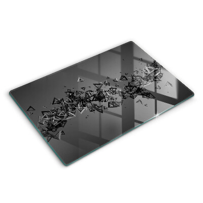 Modern placă din sticla protectie perete bucatarie Forme 3D abstracte 80x52 cm