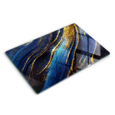 Modern placă din sticla protectie perete bucatarie Abstracție albastru marin 80x52 cm