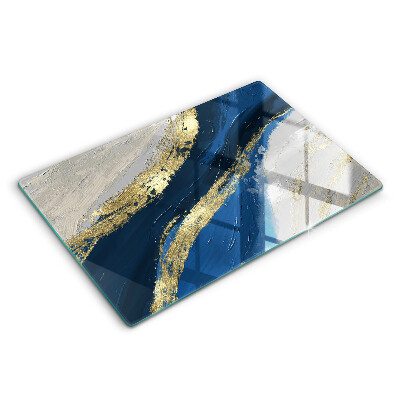 Modern placă din sticla protectie perete bucatarie Textură cu aur 80x52 cm