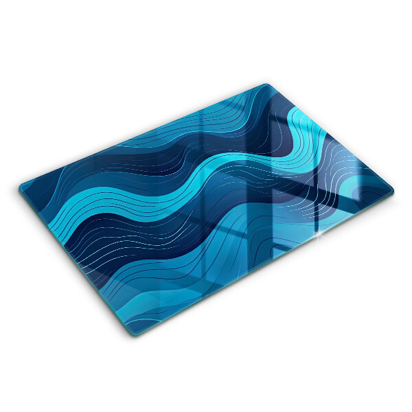 Modern placă din sticla protectie perete bucatarie Valuri abstracte 80x52 cm